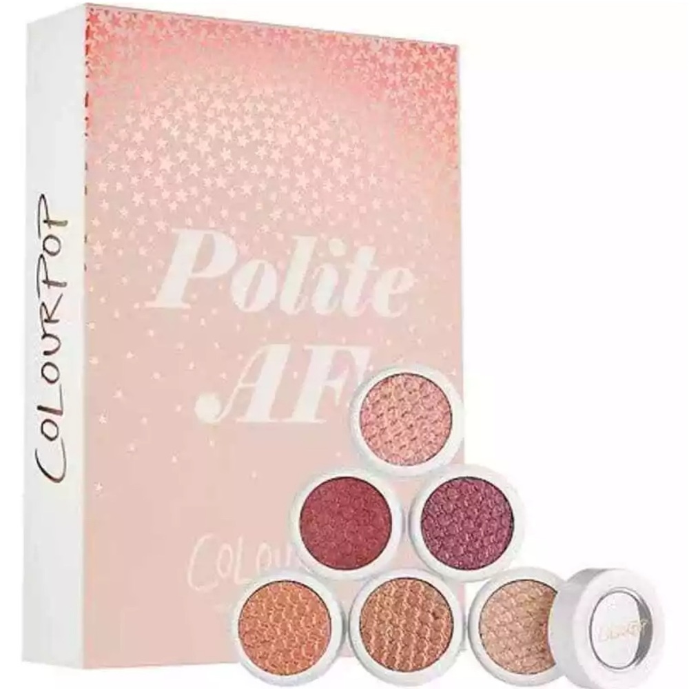 COLOURPOP Polite AF Super Shock Shadow Collection 6 Piece Set Full Size NIB